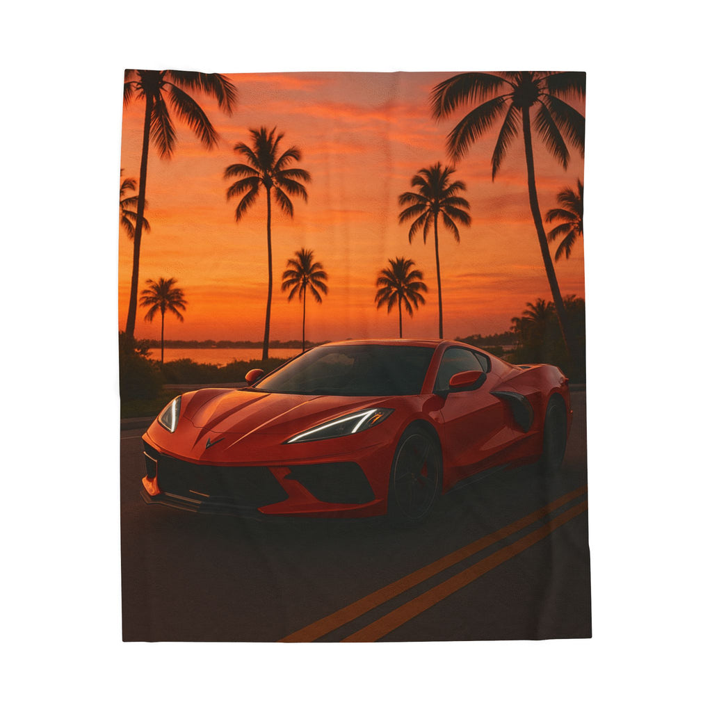 C8–Inspired Sports Car Sherpa Fleece Blanket