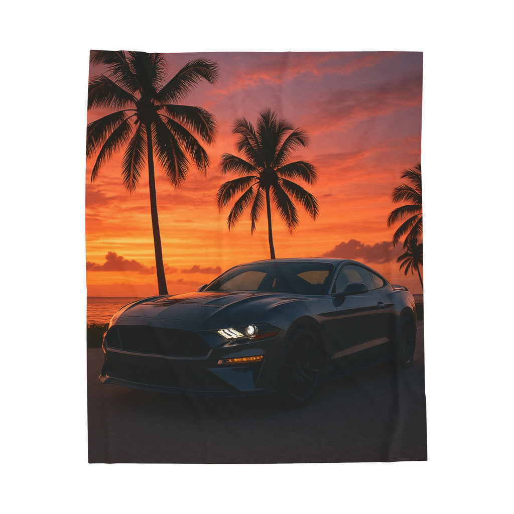 GT–Style Muscle Car Sherpa Fleece Blanket